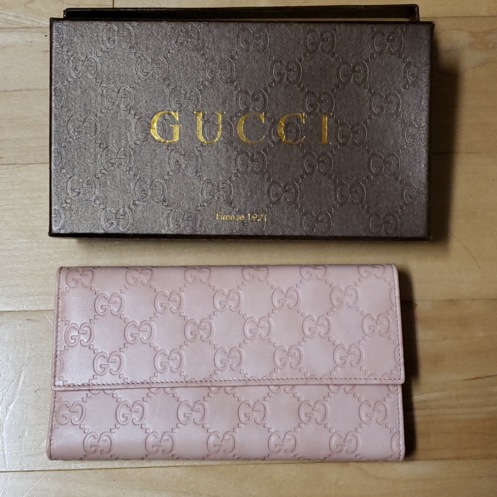 Gucci women's leather wallet new pink